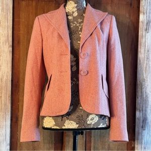 Ann Taylor Blazer Jacket Pink Wool